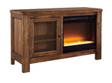 Black electric fireplace insert showing flickering flame effect