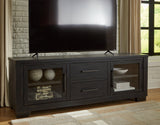 Galliden 80 inch TV stand with TV on top