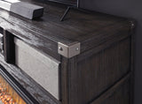 Todoe Gray 65-Inch TV Stand close-up of hardware