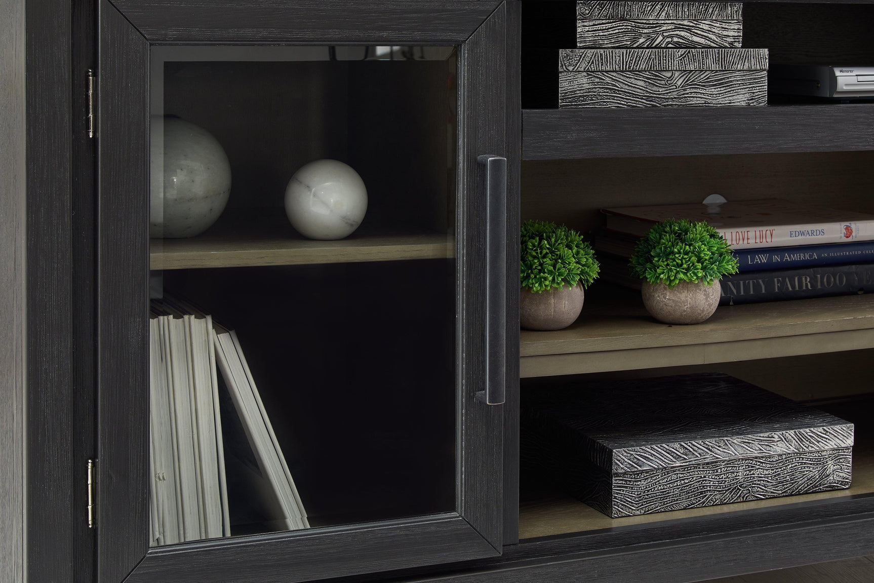 Detailed finish of Foyland TV stand surface