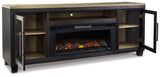 Foyland TV stand angled open cabinet shelves view