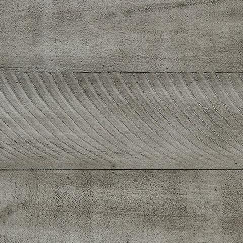 Detailed view of Naydell Gray TV Stand wood grain and distressing