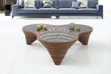Close-up of walnut wood grain on Olga Coffee Table