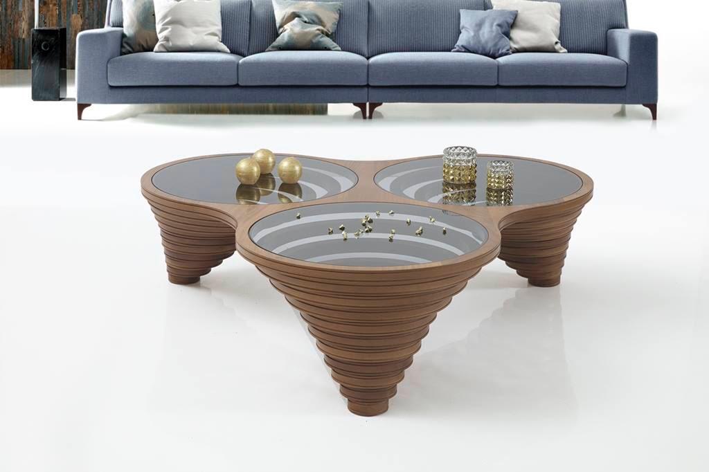 Close-up of walnut wood grain on Olga Coffee Table
