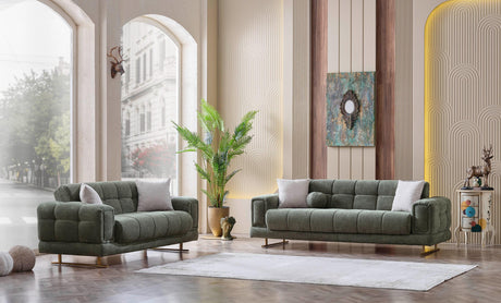 Cove Green Boucle Living Room Set