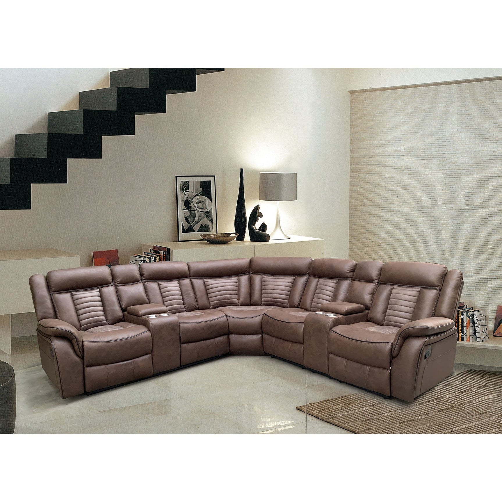 Samuel Reclining Sectional Sofa full room setting