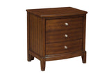 Cotterill Cherry Faux Leather Tufted Panel Bedroom Set bed angled front view
