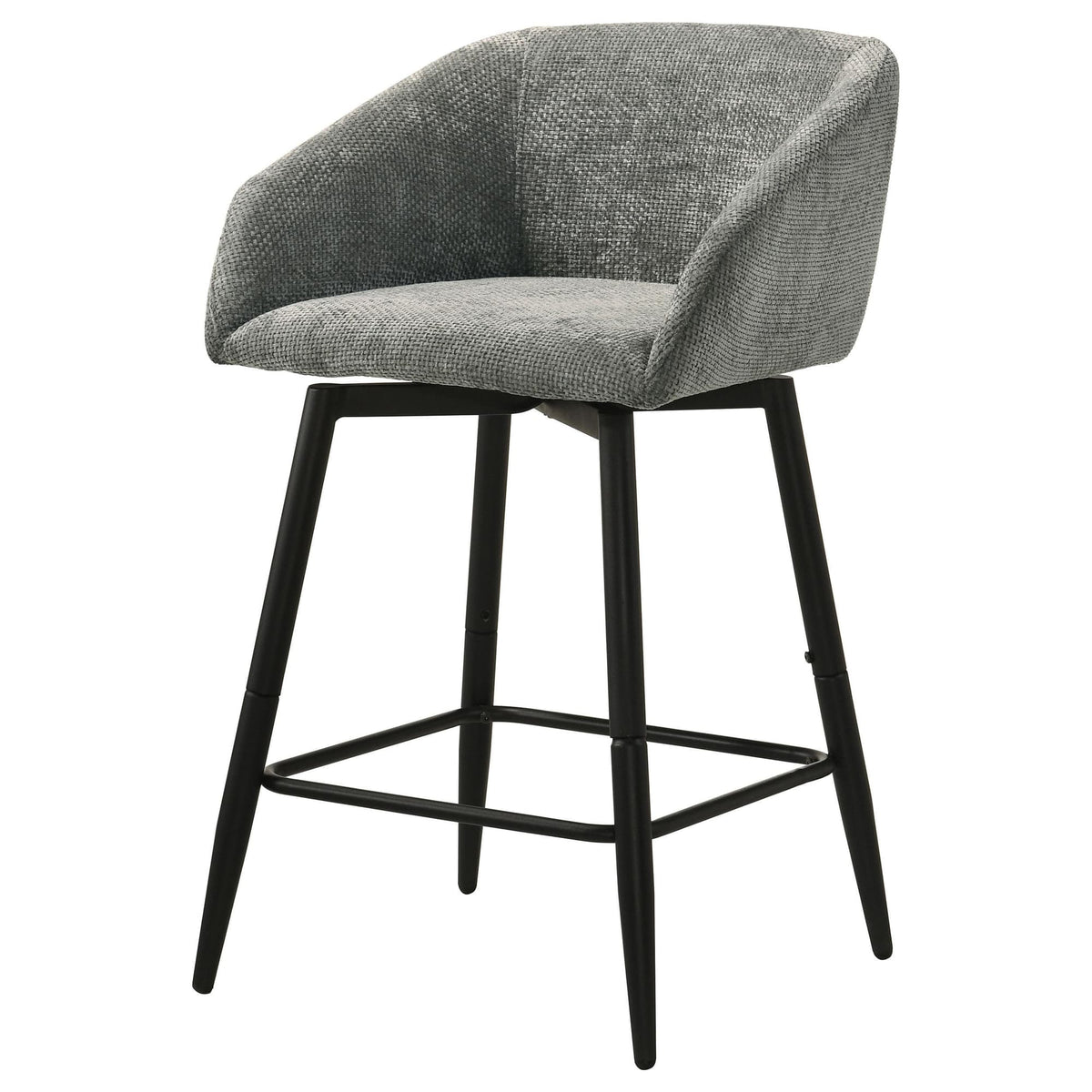 Rainer Fabric Upholstered Swivel Counter Height Chair Charcoal Set of 2 — product image 4
