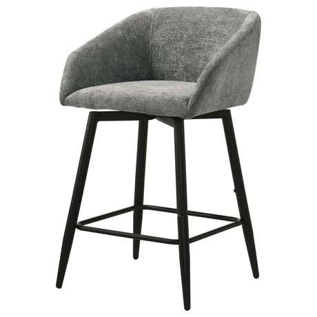 Rainer Fabric Upholstered Swivel Counter Height Chair Charcoal Set of 2 — product image 4
