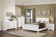 main view of Mayville White Panel Bedroom Set bed