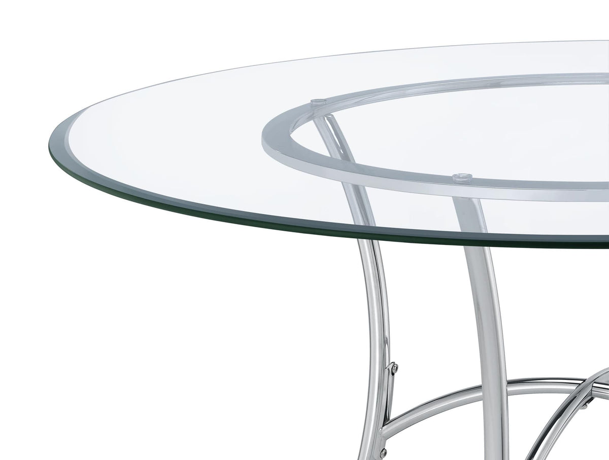 Kline 48-inch Round Glass Top Dining Table Chrome — product image 6