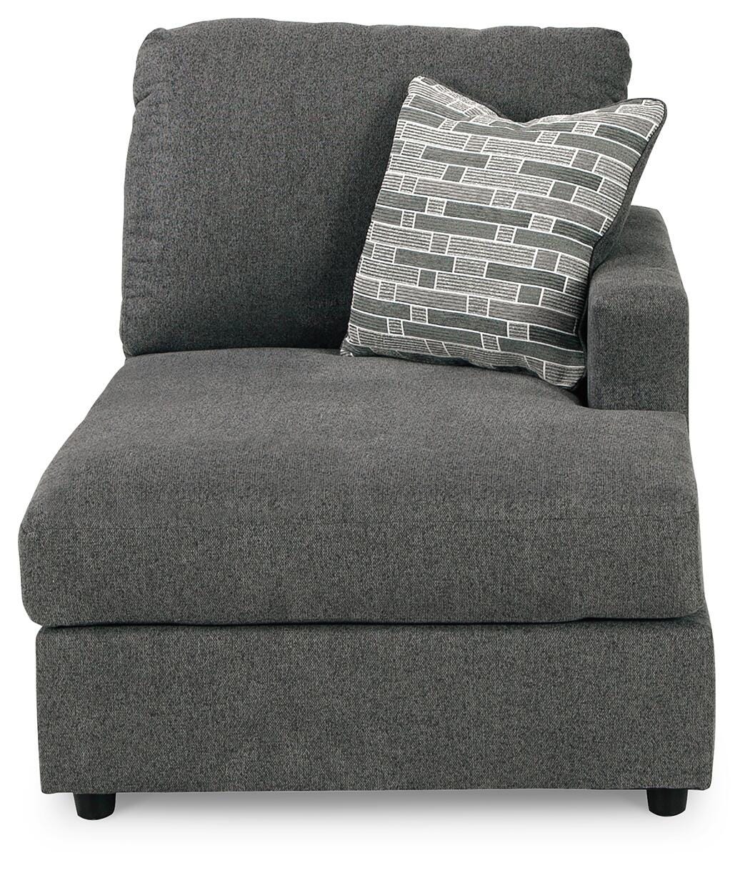 Edenfield Charcoal 3-Piece Sectional with Ottoman — front view