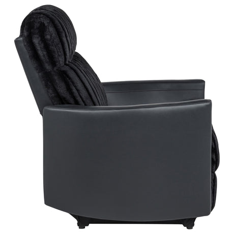 Madden Corduroy Upholstered Track Arm Manual Recliner Black — product image 9