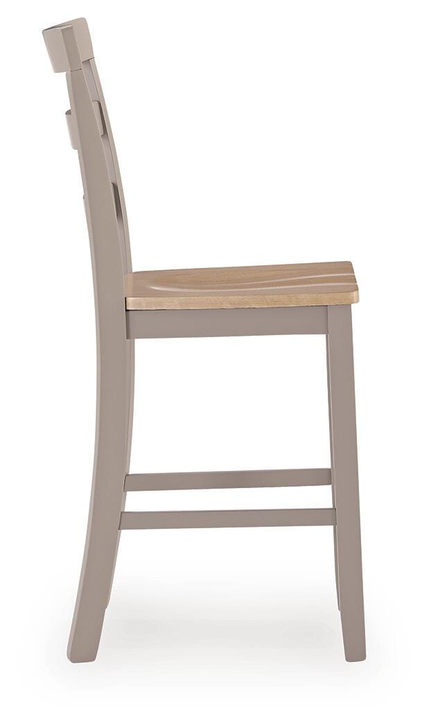 Harperfeld Natural/Gray Counter Height Barstool — side view