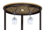 Ritter Round LED Bar Wine Storage Cabinet Rustic Oak — product image 10
