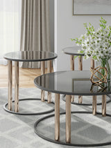 Black and Gold Coffee Table with Two End Tables — product image 4