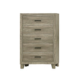 Contemporary rustic style dresser with mirror in youth set