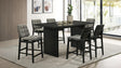 Decker 7-Piece 70-Inch Rectangular Counter Height Dining Set Grey and Black — product view