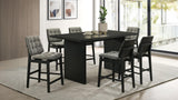 Decker 7-Piece 70-Inch Rectangular Counter Height Dining Set Grey and Black — product view