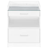 Furda White High Gloss 2-Drawer LED Nightstand with Speaker — product image 4