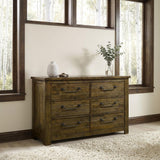 Doherty 6-Drawer Bedroom Dresser Rustic Brown — product image 2