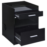 Furda 2-Drawer LED Nightstand Bedside Table with Speaker Black Ash — product image 3
