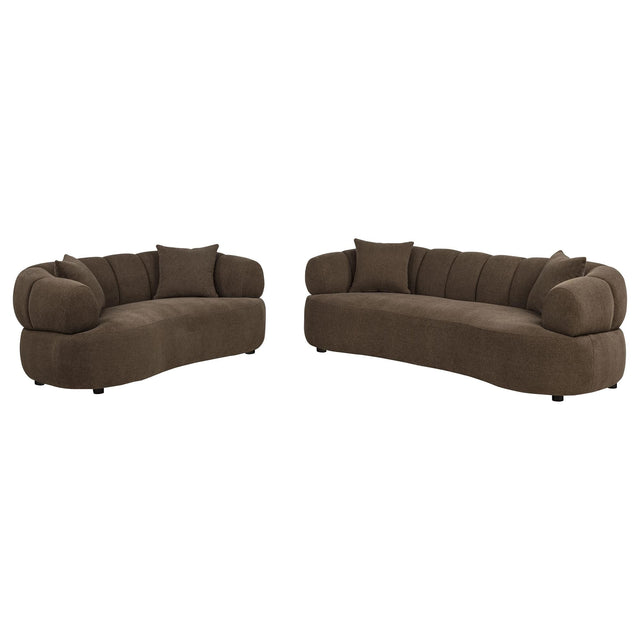 Casarin Brown Fabric 2-Piece Sofa and Loveseat Set — product view