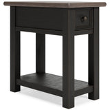 Tyler Grayish Brown/Black Coffee Table with 2 End Tables — angled view