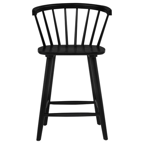 Jeffries 2-Piece Curved Spindle-Back Counter Chair Set Black — product image 3