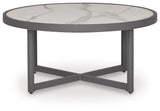 Ocean Gray Beach Outdoor Sofa and Loveseat with Coffee Table Set — front view