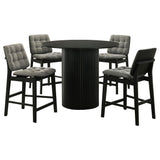 Hamlyn 5-Piece Round Wood Counter Height Dining Set in Grey and Black — product image 2