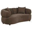 Casarin Brown Fabric Channel-Back Loveseat — product view