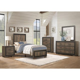 Davi Brown Twin Bed full side view