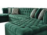 Room setting featuring Emma Green Velvet Double Chaise Sectional sofa