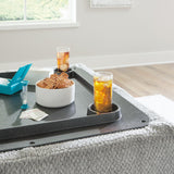 Casselbury Cement 2-Piece Sectional with Ottoman — detail view