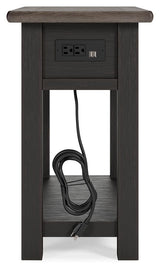 Tyler Grayish Brown/Black Creek 2 End Tables — back view