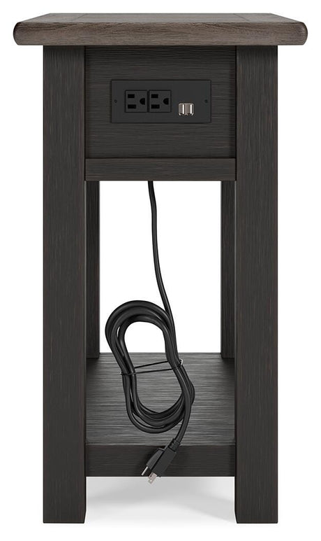 Tyler Grayish Brown/Black Creek 2 End Tables — back view