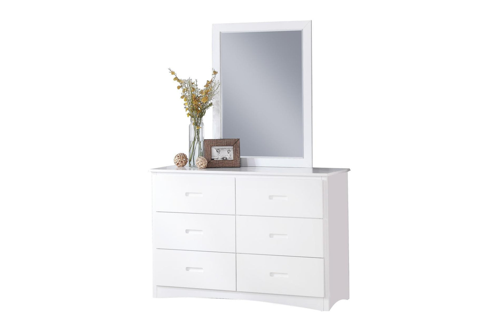 Corner view highlighting transitional style and white finish of Galen bunk