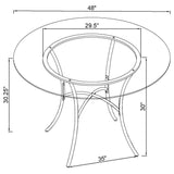 Kline 48-Inch Round Glass Top Dining Table Matte Black — product image 7