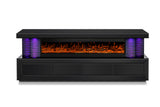 Close up of electric fireplace insert on A98 TV stand