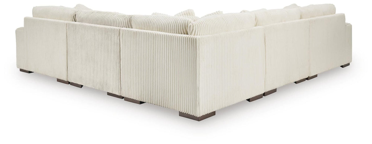 Lindyn Ivory 5-Piece Sectional with Ottoman — back view