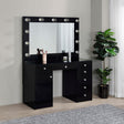 Side angle of Acena vanity showing drawer details