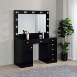 Side angle of Acena vanity showing drawer details