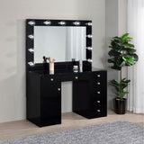 Top view showing tempered glass top on vanity