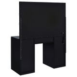Vanity set showcasing overall dimensions and lighting