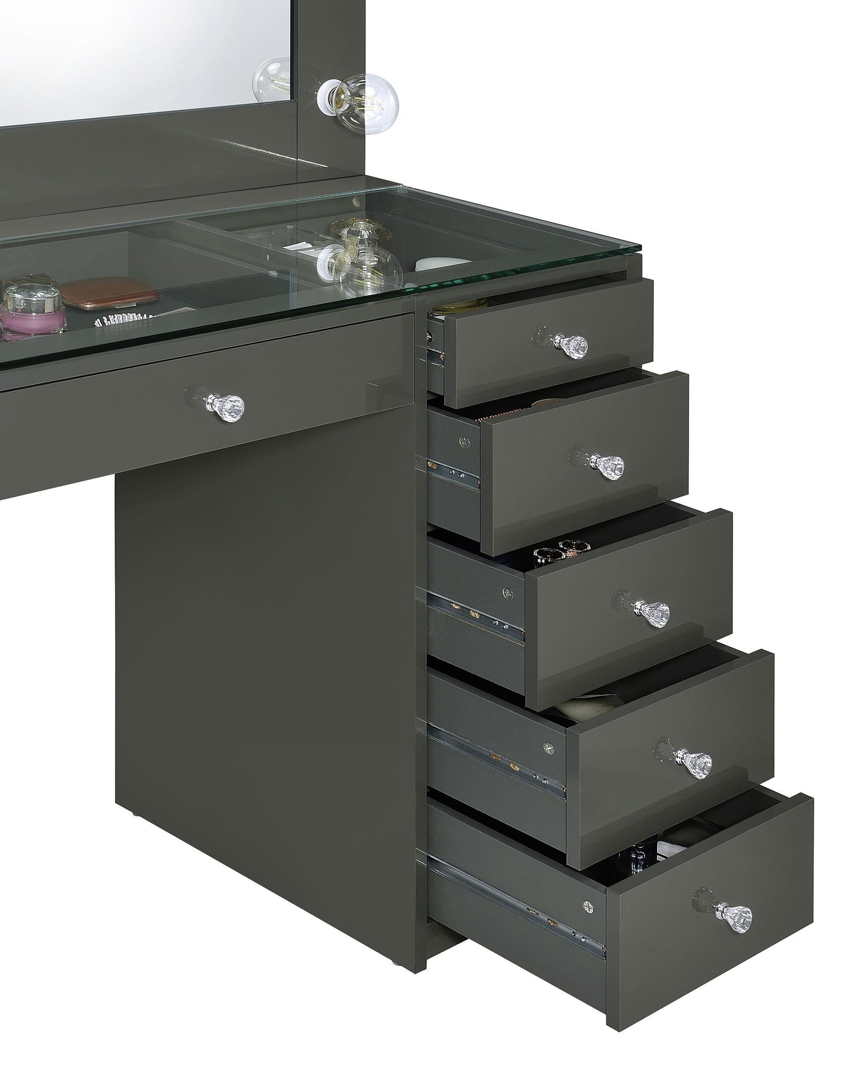 Plastic glides under vanity legs