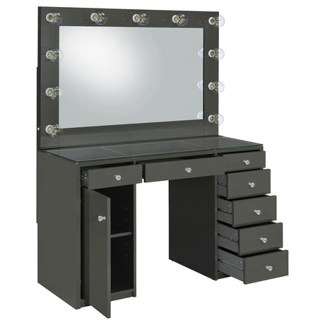 Tempered glass top showcasing inside contents