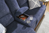 Acklen Place Navy Performance Fabric,Next-Gen Nuvella™ 6-Piece Power Reclining Sectional with Chaise detail view