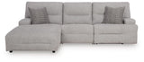 Acklen Place Pewter Performance Fabric,Next-Gen Nuvella™ 3-Piece Power Reclining Sectional - image 1