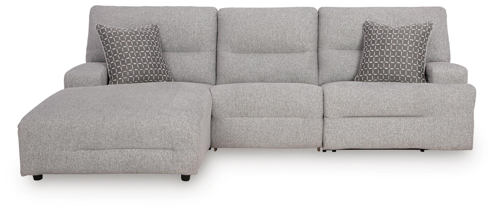 Acklen Place Pewter Performance Fabric,Next-Gen Nuvella™ 3-Piece Power Reclining Sectional - image 1